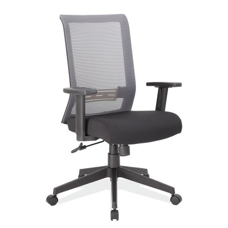 OFFICESOURCE Interchangeable Collection Gray Mesh High Back Task Chair with Black Base 656MGFBK